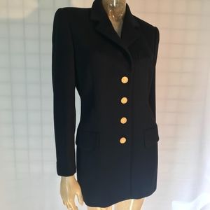 ESCADA Cashmere Black Blazer Sz 8, Single Breast